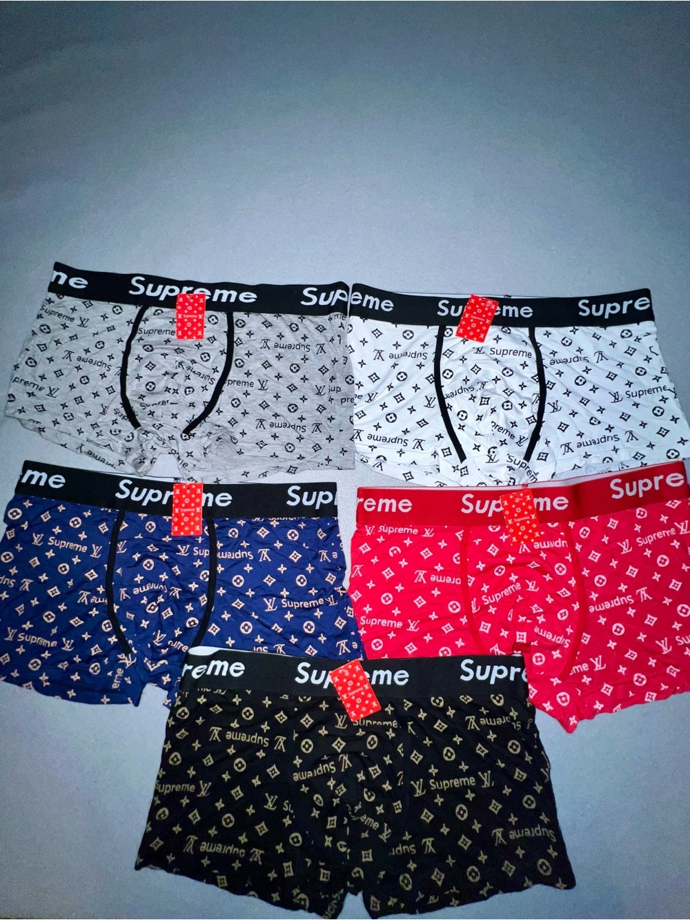 Supreme x LV Monogram Boxer Briefs Lot of 5 Men's XXL Read Description
